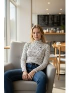 WCX-4977 LARA felső – Fehér fekete pöttyös