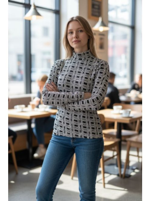 WCX-4984 LARA felső – Geometric Black Edition