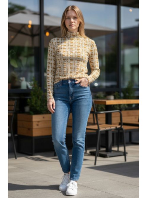 WCX-4984 LARA felső – Geometric Mustard Edition