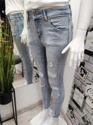 WL2125 Slim Fit szaggatott farmernadrág 