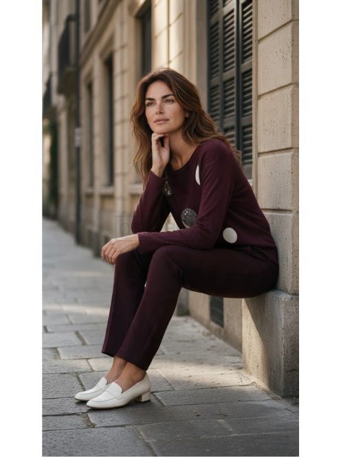 WMY-6713 ELVIRA pöttyös női pulóver