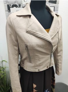 WPY-5457-3 GLO motoros műbőrkabát (bézs)
