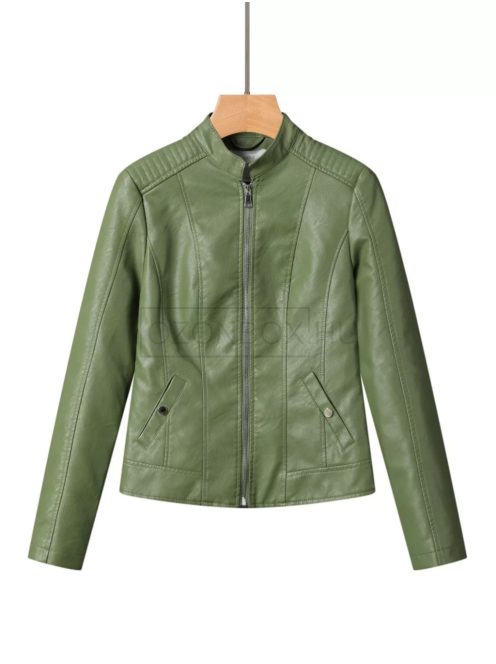 WPY-5460-5 GLO műbőrkabát (zöld)