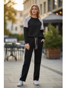 WRT-5501 Lunessa Lounge női csipkebetétes szabadidő nadrág (fekete)