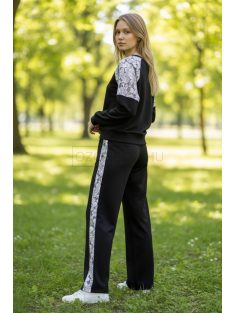   WRT-5501 Lunessa Lounge női csipkebetétes szabadidő nadrág (fekete)