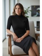 ZS5151 Elena – Fekete garbós kötött ruha