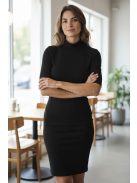 ZS5151 Elena – Fekete garbós kötött ruha