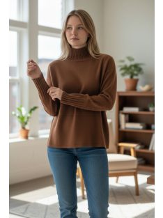 ZS6026 Marta – Barna kötött félgarbós felső