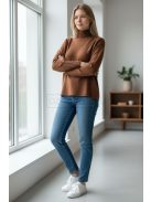ZS6026 Marta – Barna kötött félgarbós felső