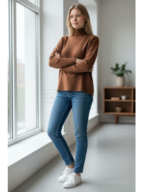 ZS6026 Marta – Barna kötött félgarbós felső
