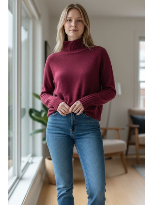 ZS6026 Marta – Bordó kötött félgarbós felső