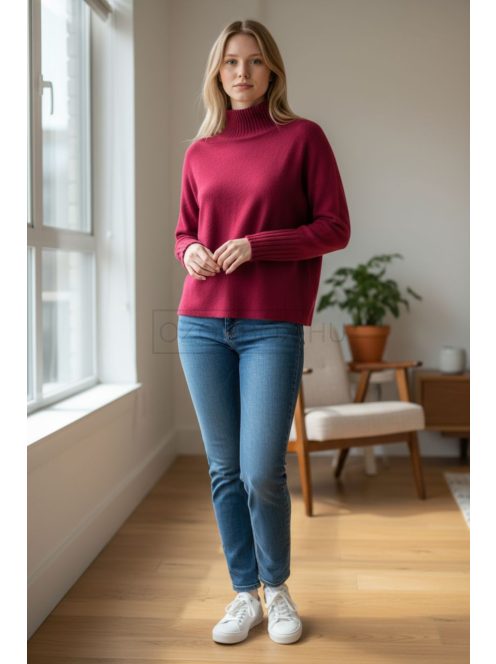 ZS6026 Marta – Bordó kötött félgarbós felső
