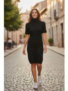 ZS8113 Hollister kötött garbóruha – Fekete